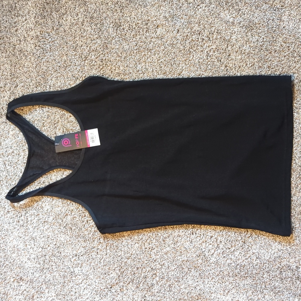 Workout tank, size large, black